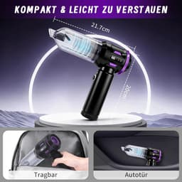 NETTLIFE - Kruimelzuiger - Handstofzuiger - Accu Mini Stofzuiger Draadloos - 25000Pa - 4-in-1 Autostoofzuiger - 3 standen - Draagbare stofzuiger - voor auto Huishouden Dierenharen - violet — thumbnail 5