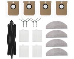 Accessoireset - Geschikt voor Eufy G50 & L60 Hybrid (SES) - L60 - L60 SES - L50 - L50 SES - Onderdelen - voor robotstofzuiger - Met HEPA Filters, Roller, Zijborstels, Mopdoeken & Stofzakken - Vervangingsonderdelen - 17-Delige Set