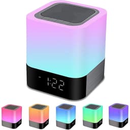 GELLDG Draagbare Bluetooth-luidspreker met verlichting - kan gebruikt worden als nachtlampje - aanraakgevoelige dimbare wekker - RGB-kleurveranderende ledverlichting - een geschikt cadeau geschikt voor meisjes, kinderen, tieners — thumbnail 1