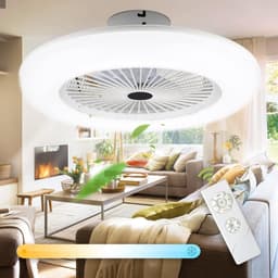 Plafondventilator met Verlichting 80W - Stille Ventilatorlamp met Instelbaar Licht en Windsnelheid — thumbnail 1