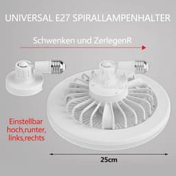 Plafondlamp met Ventilator, E27 Kroonluchter met Afstandsbediening — thumbnail 4