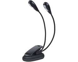 Clip-on LED Leestlamp met Dubbel Arm voor Nachtlezen en Creatief Werken