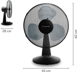 Stille Tafelventilator 40W met Metalen Beschermroosters - Ideaal voor Bureau of Kamer — thumbnail 2