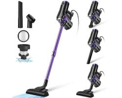 Krachtige zakloze stofzuiger met lange kabel voor alle vloertypes