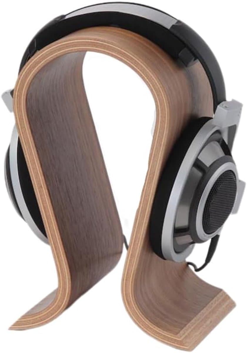 Houten Hoofdtelefoonhouder - Bureau Ophanger Koptelefoon Display Plank Rek - Voor Vrijwel Alle On-Ear Hoofdtelefoons — afbeelding 1