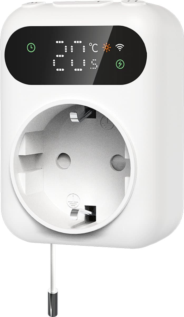 Könighaus Smart LED Thermostaat Stopcontact met Wifi & Temperatuursensor — afbeelding 1