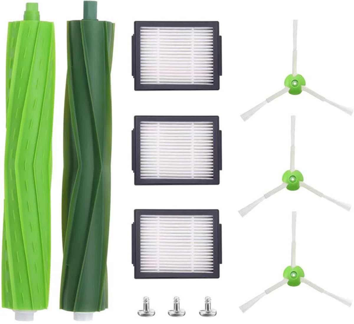 Vervangende onderdelen en accessoiresset: filters- zijborstels en wielen voor iRobot Roomba i7- i7+ en E5- E6 en E7 stofzuigers-11-delige set — afbeelding 1