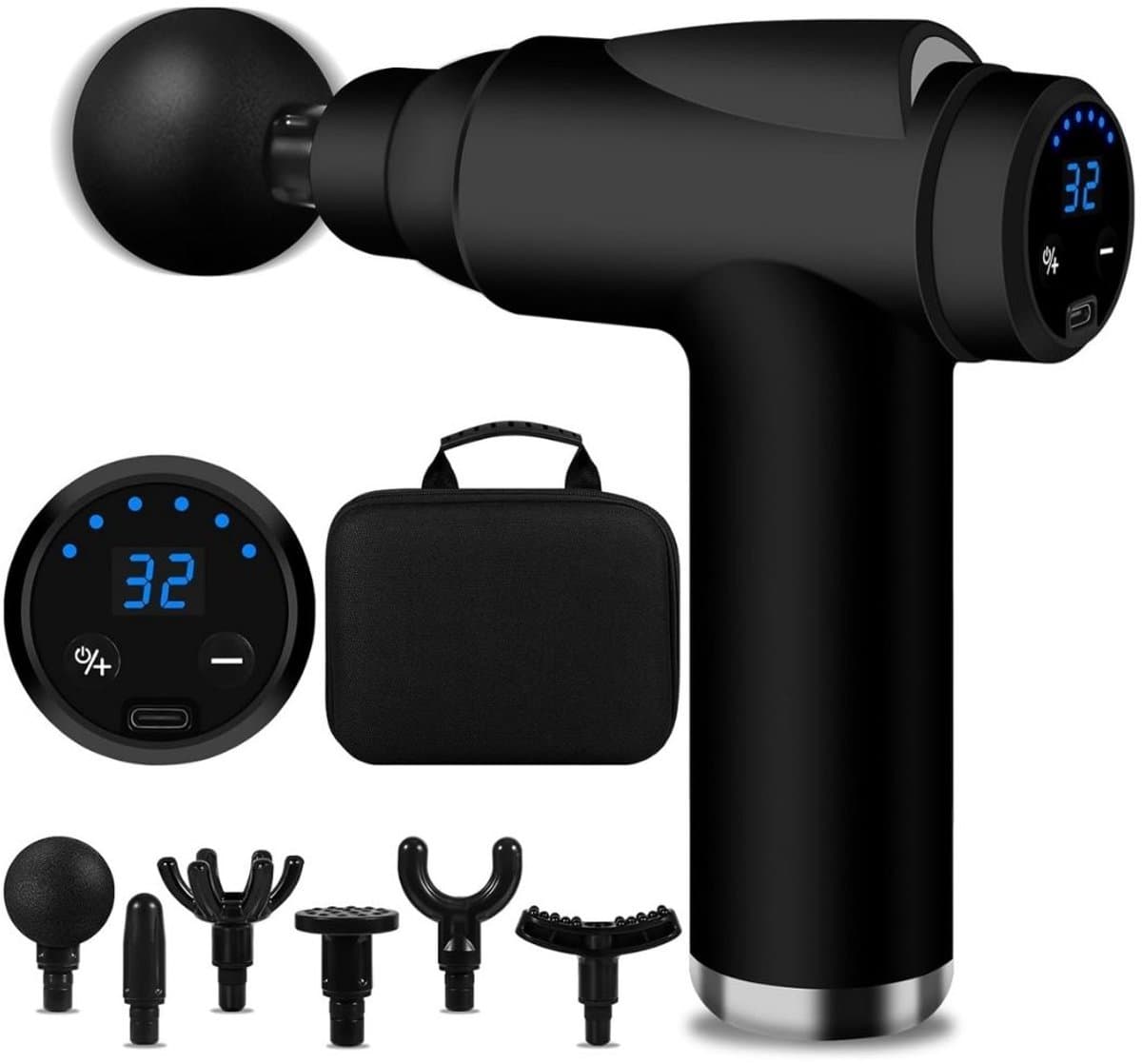 RWB® Massage Pistool - Massagepistool - Massage Gun - 32 Snelheden - 6 Massagekoppen — afbeelding 1