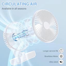 Draagbare Tafelventilator met Automatische Oscillatie en 4 Snelheden - USB Mini Ventilator voor Kantoor, Kampeer en Thuisgebruik — thumbnail 3