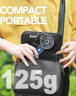 Mini Draagbare Ventilator - USB Oplaadbare Handzakventilator met 4 Snelheden en 16 Uur Accuduur voor Thuis, Kantoor en Reizen - Stil en Compact — thumbnail 3