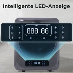 Re-purelife® Compacte Wasdroger met UV-Desinfectie - 6 Programma's - 3-4 kg Capaciteit - Geschikt voor Opbouw of Opstelling - Stille Werking & Helder LED-Display - Grijs — thumbnail 14