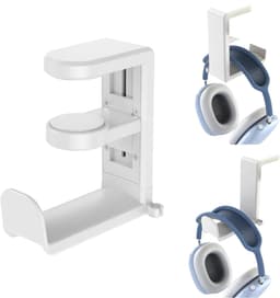 longziming -Klembevestigde Headset Houder voor Bureau – Draaibare 360° Koptelefoon Haak – Punch-free Ophangrek voor Hoofdtelefoons, Gaming Headsets & Accessoires – Handige Opslag voor Werkplek — thumbnail 4