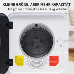 Re-purelife® Compacte Wasdroger met Afvoer voor Kleine Ruimtes - 3 kg Capaciteit (uitbreidbaar tot 4,5 kg) - 5 Programma's - Energieklasse G - Geschikt voor Opbouw of Opstelling - Stille Werking - 49.5*43.5x59.5 cm - Wit — thumbnail 17