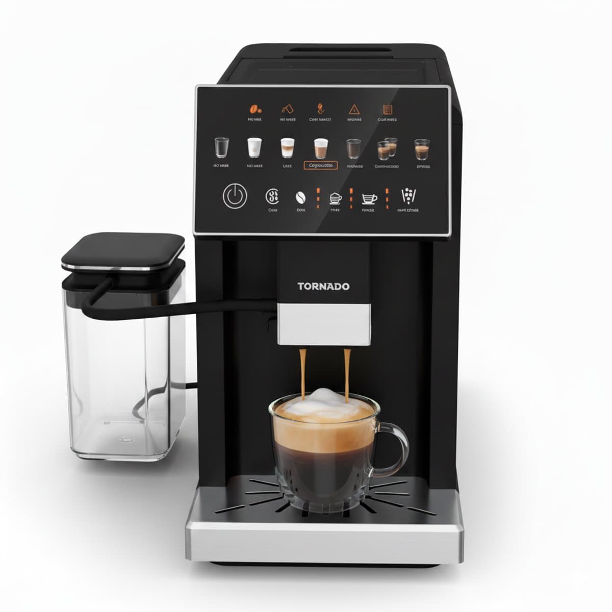 Tornado TCMA-1001-GS - Volautomatisch Koffiezetapparaat - 20 Bar - Dual Boiler - Melkreservoir - Touchdisplay — afbeelding 1