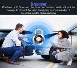 Autocamera (DVR) - Inbouw-DVR - Camera's voor, binnen en achter - Full HD - 120° groothoek - Loopopname - Zwaartekrachtsensor — thumbnail 4