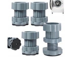 Wasmachine Verhoging - Droger Verhoging - meubelverhogingskussens - Set van 4 Verstelbare Poorten - Hoogte 7-10cm - Trillingsdempend & Antislip - Voor Wasmachine, Koelkast & Meubels