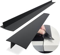 Afdichtstrip voor kookplaten - Siliconen afdichtingsstrip - Vulstrip voor kieren - Dicht kieren af ​​tussen keukenbladen, apparaten, fornuizen, ovens, wasmachines en drogers - Set van 2 stuks (Zwart) — thumbnail 1