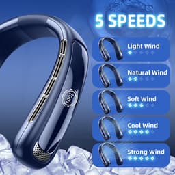 Draagbare Nekventilator USB Oplaadbaar met 5 Snelheden - Persoonlijke Airconditioner voor Onderweg — thumbnail 4