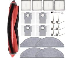 20 Stuks accessoires geschikt voor Roborock Q10 S5/Q10 S5+/Q10 X5 robotstofzuiger - Stofzuiger onderdeel - Stofzuigeraccessoires - 1 hoofdborstels, 4 stofzakken, 4 dweilpads, 4 HEPA-filters, 6 zijborstels, 1 reinigingsborstel
