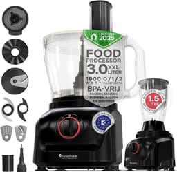 TurboTronic FP900 Foodprocessor - 8-in-1 Keukenmachine - 3 Liter - Zwart — thumbnail 1