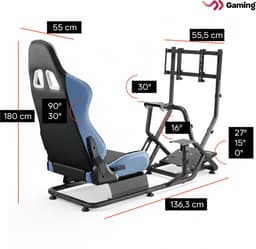VDD Gaming - Sim racing Cockpit - Racestoel - Race simulator - Racestoelen - Racing seat - Cockpit - Racing cockpit - Race simulator compleet - Race sim stoel - Cockpit Simulator - Volledig Verstelbaar - Met beeldscherm Bevestiging - Incl. Race stoel — thumbnail 2