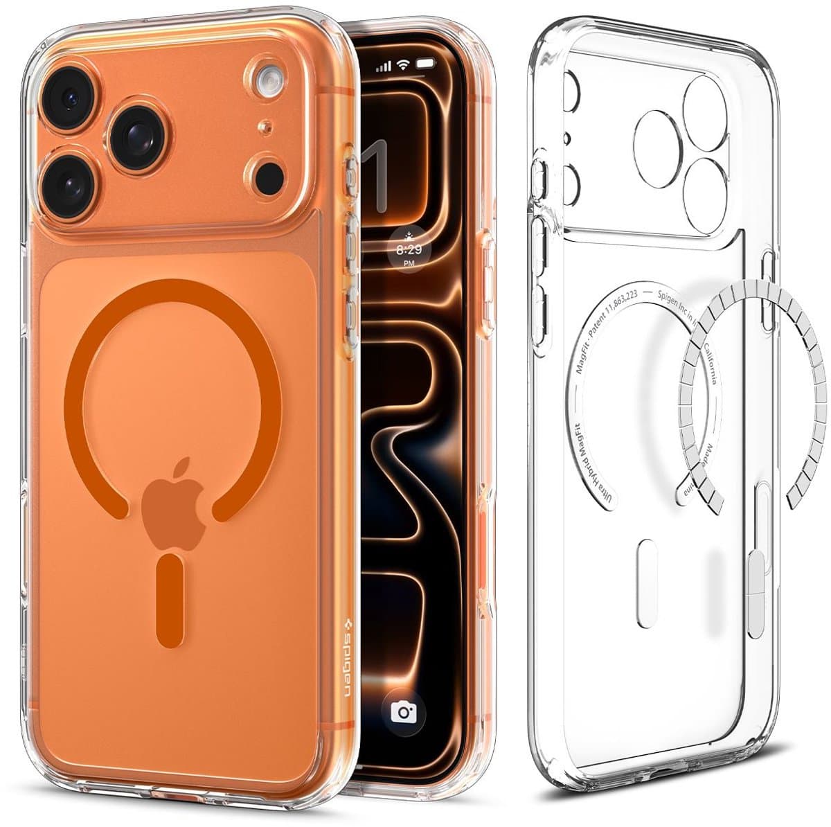 Spigen Ultra Hybrid Magsafe, Transparant Oranje - Iphone 17 Pro Max — afbeelding 1
