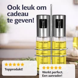 ZolZia® Olijfolie Sprayer Set – 2x Olie Sprayer / Verstuiver – RVS Oliespray Fles voor Airfryer, BBQ & Koken – Hervulbaar – Incl. Trechter & Borstel — thumbnail 9
