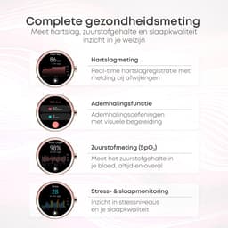 Norva Smartwatch Dames - Sport Horloge met Bellen en Hartslagmeter - AMOLED Scherm - 100+ Sportmodi - Roze Dames — thumbnail 6