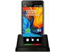 Senior Smartphone met SOS Knop en Grote Letters | 5-Inch HD Scherm, Android 12, 13MP Camera, USB-C, GPS, 2800mAh Accu, Simlock Vrij voor WhatsApp & Wi-Fi