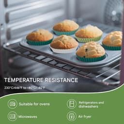 Taartvormpjes - 8*5*3 cm - Set van 24 - Siliconen taartvormpjes - Bakvormen - Antiaanbaklaag - Geschikt voor het maken van muffins, taarten, gebak en pudding - Herbruikbare muffinvormpjes - Geschikt voor ovens en airfryers - Rechthoek — thumbnail 4