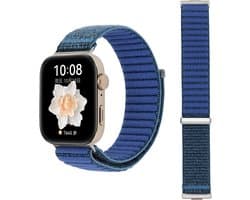 Stravo Nylon Horlogebandje met Klittenband – Geschikt voor Huawei Watch Fit 4 Pro / Watch Fit 4 / Watch Fit 3 – Geweven Smartwatch Bandje – Blauw