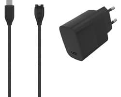 Strap-it Garmin USB-C Mini Oplaadkabel + Adapter – Geschikt voor Venu / Venu SQ / SQ 2 / Venu 2 / 2S / 2 Plus / Vivomove 3 / 3S / Luxe / Style / Forerunner 45 / 55 / 245 / 255 / 265 / 645 / 745 / 935 / 945 / 955 / 965 / Garmin 3 / 4 / 4S / 5 / 6