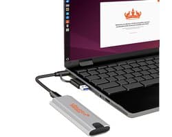 Draagbare externe SSD M.2 met Ubuntu 26.04 voorgeïnstalleerd + AnonSurf Module