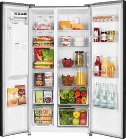 Heinner HSBS-HM513NFIMDXE++ Amerikaanse Side-by-Side Koelkast – 513 L – No Frost – Water- en ijsdispenser – ECO-functie – Inox Antraciet – 5 Jaar Garantie — thumbnail 3
