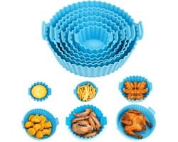 6 stuks Airfryer siliconen bakvormen - Herbruikbare ronde antiaanbak bakplaat - Multicolor hittebestendige mand voor oven - Airfryer accessoires - 7,5 inch