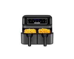 CYRO - Airfryer - Airfryer XXL - Airfryer kookboek - Heteluchtfriteuse - 2 Lades - LED touchscreen - 8 programma's - Receptenboek