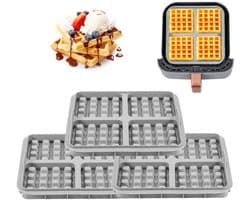 3 stuks wafelinzetstukken - geschikt voor Philips Airfryer 2000 Series NA229/00 - 24*18*4cm - grijs — thumbnail 1