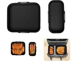 2 stuks Bakplaat - siliconen airfryer-inzetstukken - geschikt voor Philips 3000 series NA350/00 Airfryer - BPA-vrije airfryer-accessoires - vaatwasmachinebestendige inzetstukken - zwart