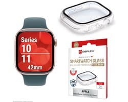 Displex 10H Panzerglas für Apple Watch 10 (42mm), Full Body Schutz, IP68, Snap-On, transparent, Schermbeschermer, Smartwatch, Transparant, Apple, Apple Watch 10 (42mm), Polycarbonaat (PC), Gehard glas