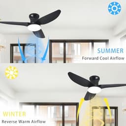 Dimbare Plafondlamp met Ventilator - Moderne LED Lamp met Afstandsbediening voor Woonkamer en Slaapkamer — thumbnail 2