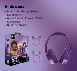 Fresh 'n Rebel Clam Junior - Koptelefoon kind - Kinder koptelefoon met Noise Cancelling - Draadloos (Bluetooth) & Bedraad – Inclusief Aux kabel (1m) - Mighty Magic — thumbnail 6