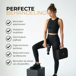 7.4V massage gun - inclusief koffer- professioneel massage apparaat - massage pistool - spier massage - sport massage - 6 mondstukken - 99 snelheden - zwart - krachtig en draadloos — thumbnail 3