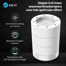 KOJY Wasmachine dempers - Verhoger - Stapelbaar - Wit - voor wasmachine en wasdroger - 8 Stuks — thumbnail 4