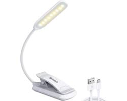 LED Boekenlamp met Oplaadbare USB - Traploos Dimmen en 9 Lichtmodi voor Boeken en Reizen