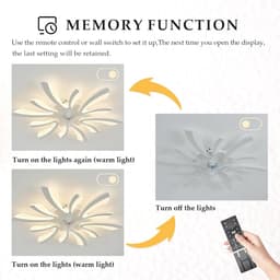 Dimbare Stille Plafondventilator met Verlichting 78cm - Moderne Decoratieve Ventilator voor Woonkamer en Slaapkamer — thumbnail 1