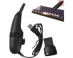 USB stofzuiger - 2 in 1 Toetsenbord cleaner - toetsenbord stofzuiger - Mini stofzuiger - Mini Vacuum Cleaner USB - Schoonmaakset voor kruimels en stof - Kruimelzuiger schoonmaakset - Voor Computer / PC / Laptop Kruimeldief Dust Cleaner - Zwart