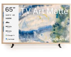 CREATE - QLED 4K Smart TV met antireflectiescherm en kunstgalerij - 65" - Licht hout - TV ART MATTE