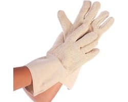1 paar ovenwanten – Ovenhandschoenen – Keuken ovenhandschoenen – Airfryer handschoenen – Bakhandschoenen – 11 cm × 8,5 cm – Geschikt voor koken, bakken en grillen – Bruin/Beige