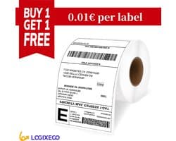 2000 pcs Thermische Etiketten – 2 Rollen (1000 labels per rol) – 100×50 mm – Compatible Labels – Voor Printer, Magazijn, Logistiek & Verzending – Hoge Kwaliteit, Waterproof, Scherpe Print