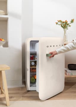 CREATE - Koelkast in retrostijl - Gebroken wit - Handvat Sage - FRIDGE RETRO 107L — thumbnail 4